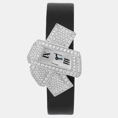Cartier Diamond Libre Noeud 3080 Wristwatch - Silver 18K White Gold with Diamonds 1160664 (arb20791)
