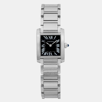 Cartier Black Stainless Steel Tank Francaise W51026Q3 Quartz Women's Watch 20 mm 1160607 (black, arb20800)