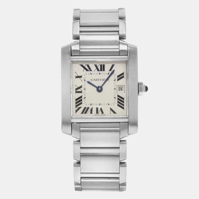 Cartier Tank Francaise W51011Q3 Silver Stainless Steel Quartz Watch for Women 25mm 1160728 (arb20885)