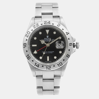 Rolex Black Stainless Steel Explorer II 16570 Automatic Mens Wristwatch 1160747 (black, arb20897)