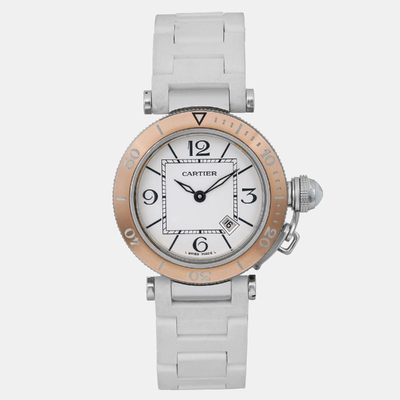 Cartier Pasha Seatimer White Dial Women's Wristwatch 33 mm Article:1160697 (white, arb20917)