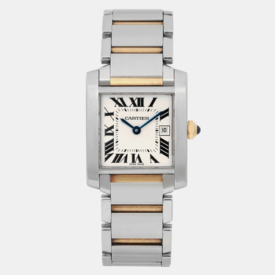 Cartier Cream Tank Francaise Wristwatch (Art. No. W51012Q4) 18k Yellow Gold and Stainless Steel Quartz Movement for Women 1160716 (arb20924)