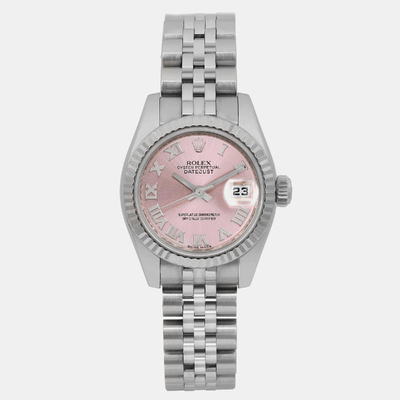 Rolex Datejust 179174 Pink Dial - Stainless Steel Case with White Gold Bezel 1160690 (pink, arb20933)