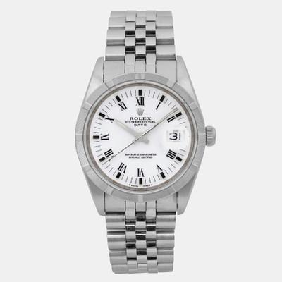 Rolex White Dial Stainless Steel Oyster Perpetual Date 15210 1160688 (white, arb20941)