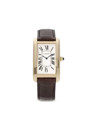 Cartier Tank 30542314 - Pre-owned, 36mm White Dial Gold-Plated Rectangular Face, Sapphire Crystal, Roman Numerals (arb20970)