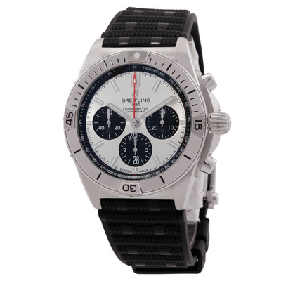 Breitling Chronomat B01 Chronograph Automatic Mens Silver Dial Watch AB0134101G1S2 (black, arb16295)