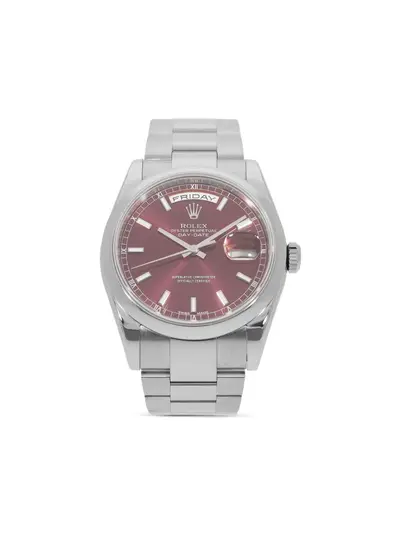 CHRONEXT Certified Pre-Owned Rolex 2001 'Violet Geometric' Day-Date 36mm in White Gold with Automatic Movement 30541884 (arb20838)