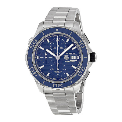 Pre-owned Tag Heuer Aquaracer Chronograph Automatic Blue Dial Mens Watch CAK2112.BA0833 (blue, arb21098)