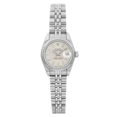 Pre-owned Rolex Lady Datejust 69174 SSJ Automatic Chronometer Silver Dial (arb21105)