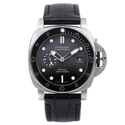PAM01288 Pre-owned Panerai Submersible Grey Dial Mens Analog Watch (black, arb21126)