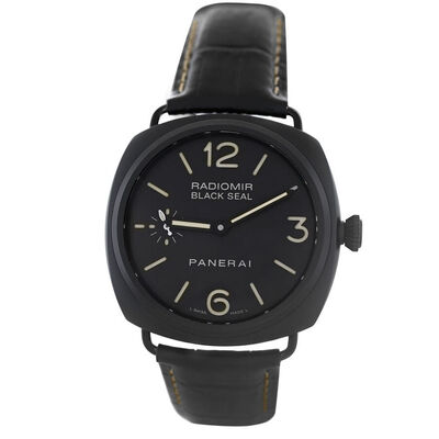 Pre-owned Panerai Radiomir Black Seal Mens Watch with Black Dial PAM00292 (black, arb21217)