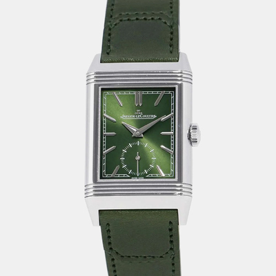 Jaeger-LeCoultre Green Stainless Steel Reverso Q397843J Manual Winding Men's Wristwatch, 45.6mm Case 1164658 (green, arb21232)