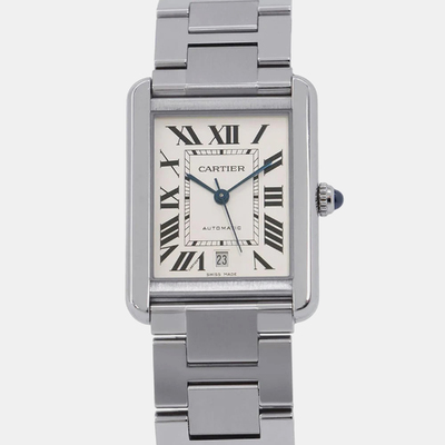 Cartier Tank Solo W5200028 White Stainless Steel Automatic Men's Watch 31mm 1164667 (white, arb21235)