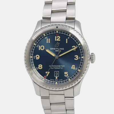 Navitimer 8 A17315101C1A1 Breitling Blue Dial Stainless Steel Men's Automatic Watch Reference B00QZP9E16 1164657 (blue, arb21238)