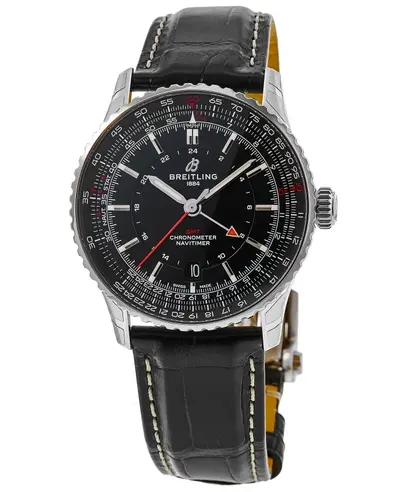 Breitling Navitimer Automatic 41 GMT Black Dial Leather Strap Men's Watch Model A32310251B1P1 (black, arb11336)