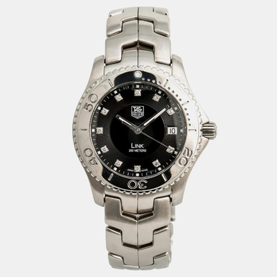 TAG Heuer Link WJ1113 Men's Wristwatch - Black Dial, Stainless Steel Case 39mm [WJ1113] 1165743 (black, arb21325)