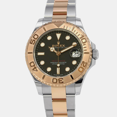 Rolex Black 18K Rose Gold Stainless Steel Yacht-Master 268621 Automatic Men's Wristwatch 1164673 (black, arb21326)