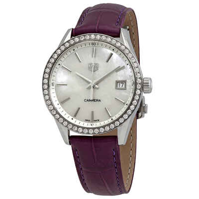 Tag Heuer Carrera Quartz Diamond White Mother of Pearl Dial Ladies Watch WBK1316.FC8261 (arb21358)