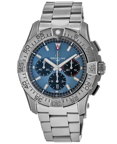 Authentic Breitling Super Avenger 46 Automatic Chronograph Blue Dial Titanium Men's Watch Model EB0148101C1E1 (blue, arb11625)