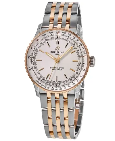 Breitling Navitimer Automatic 41 Model u17329f41g1u1 Luxury Watch in Rose Gold and Steel (beige, arb12737)
