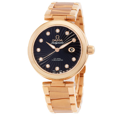 Pre-owned Omega De Ville Ladymatic Ladies Watch 425.60.34.20.51.001 (black, arb21572)