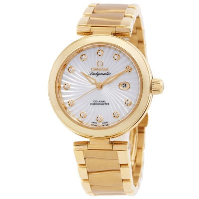 Pre-owned Omega De Ville Ladymatic 425-60-34-20-55-002 Diamond Mother of Pearl Dial Ladies Watch 425.60.34.20.55.002 (arb21573)