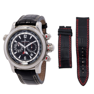 Pre-owned Jaeger-LeCoultre Master Compressor Chronograph Automatic Black Dial Mens Watch Q1768470 (black, arb20038)