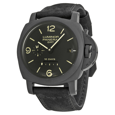 Pre-owned Panerai Luminor 1950 10 Days Black Dial Mens Watch PAM00335 (black, arb21659)