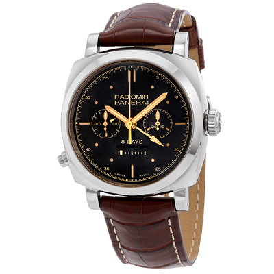 Pre-owned Panerai Radiomir 1940 GMT Chronograph Black Dial Mens Watch PAM00503 (black, arb21660)