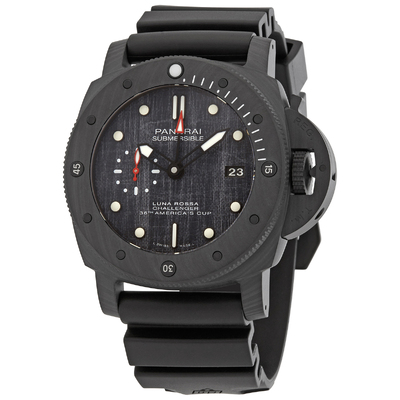 Pre-owned Panerai Submersible Luna Rossa Black Dial Mens Watch PAM01039 (black, arb21664)