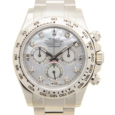 Pre-owned Rolex Cosmograph Daytona Chronograph Men's Watch 116509MDO Mother-of-Pearl Diamond Dial 18Kt White Gold Oyster (arb21714)