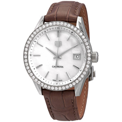 wbk1316.fc8258 Tag Heuer Carrera Quartz Diamond Ladies Watch (brown, arb21752)