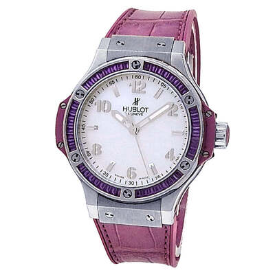 Pre-owned Hublot Big Bang Mother of Pearl Dial Unisex Watch 361.SV.6010.lr.1905 (blue, arb21771)