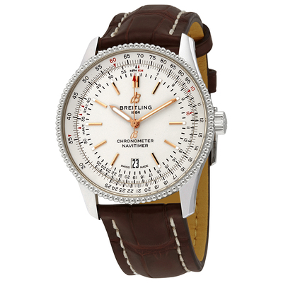 Pre-owned Breitling Navitimer 1 Automatic Silver Dial Mens Watch A17326211G1P1 (brown, arb21800)
