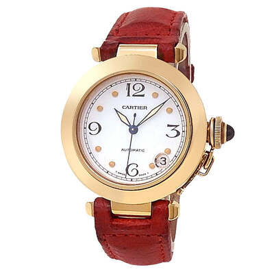 Pre-owned Cartier Pasha Automatic White Dial Ladies Watch W3013456 (blue, arb21810)