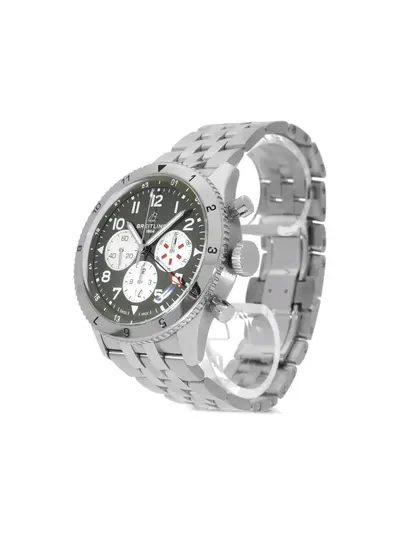 Breitling Super AVI 46mm Reference: 30542255 Green Dial Stainless Steel Round Chronograph with Screw-Down Crown and Unidirectional Bezel (arb21563)