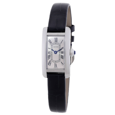 Cartier Tank Americaine Mini Model Quartz Silver Dial Watch WSTA0081 (blue, arb22033)