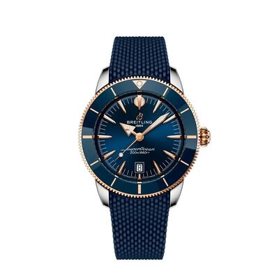 Breitling Superocean Heritage Mens Watch Automatic Blue Dial, Stainless Steel Case with Rose Gold Bezel, Sapphire Crystal, Date Display at 6 o'clock Position UB3112161C1S1 (blue, arb22042)