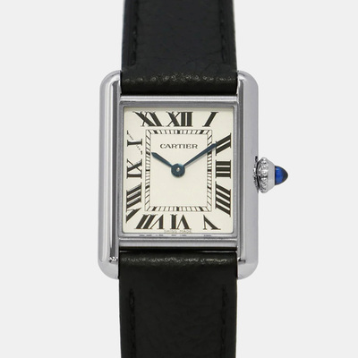 Cartier Tank WSTA0042 Quartz Silver Stainless Steel Women 22mm Watch Model#1172350 (arb22076)