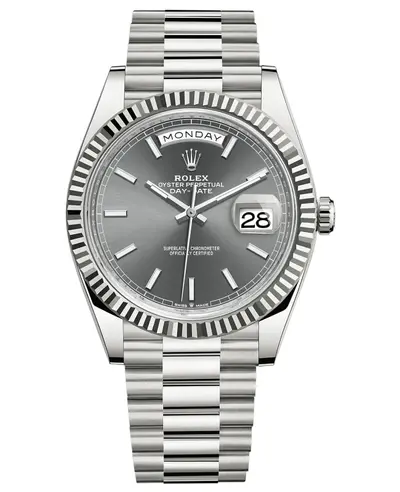 Rolex Day-Date 40 M228239-0060 - Polished 18K White Gold Slate Dial Men's Watch (arb22251)