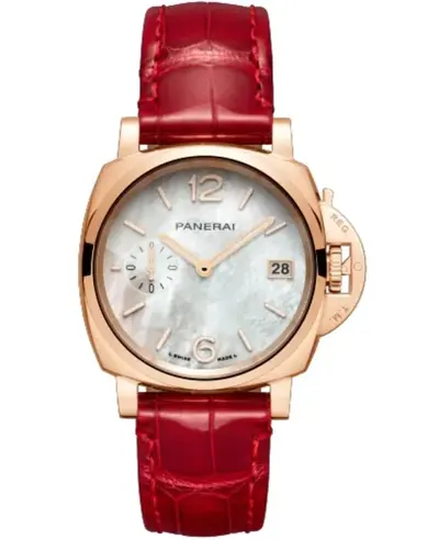 PAM01280 Panerai Luminor Due Rose Gold Mother of Pearl Dial Automatic Unisex Chronograph Watch (arb22259)