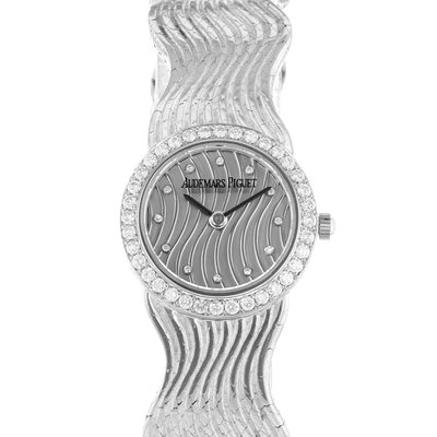 Pre-Owned Audemars Piguet 66792BC White Gold Diamond Ladies Watch with Analog Movement and Sapphire Crystal Dial (black, arb22278)