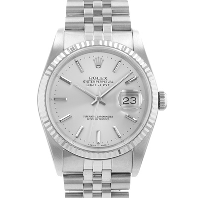Pre-owned Rolex Datejust 36 Automatic Silver Dial Mens Watch Ref 16234 SSJ (arb22282)