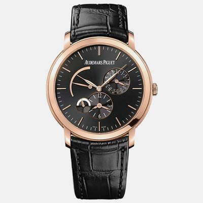 Men's Audemars Piguet Jules Automatic Black Dial 18k Rose Gold Watch Model:26380OR.OO.D002CR.01 1176056 (black, arb22359)