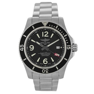 Pre-owned Breitling Superocean Automatic Chronometer Black Dial Mens Watch A17367 (black, arb22467)