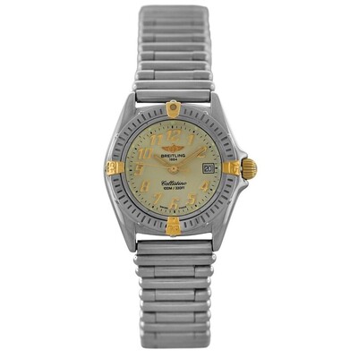 Pre-owned Breitling Callistino Quartz Gold Dial Ladies Watch B52345 (arb22468)