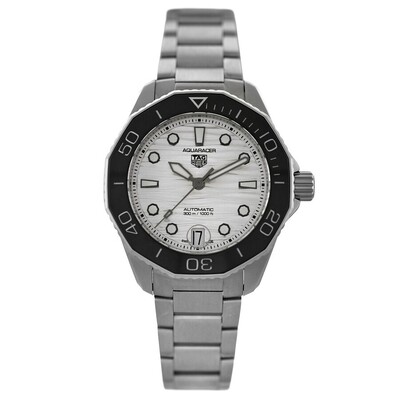 Pre-owned Tag Heuer Aquaracer Wave Automatic Silver Dial WBP231C-0 Ladies Watch (black, arb22469)