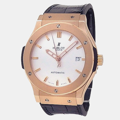 Hublot Classic Fusion 511.PX.2610.LR Automatic Silver 18k Rose Gold Men's Wristwatch 1177894 (arb22488)