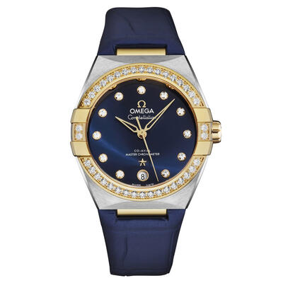 Omega Constellation Automatic Chronometer Diamond Blue Dial Ladies Watch (131.28.36.20.53.001) (blue, arb22529)