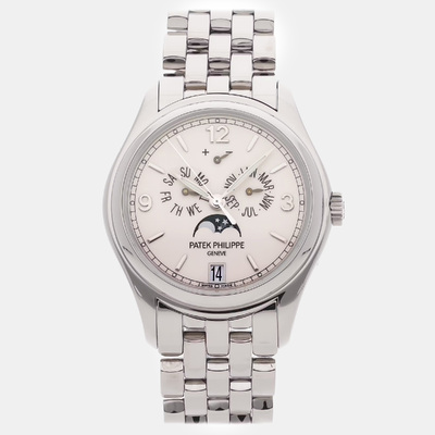 Pre-owned Patek Philippe Complications Annual Calendar Moon Phases 5146/1G-001 Men's Wristwatch 1150918 (white, arb22557)